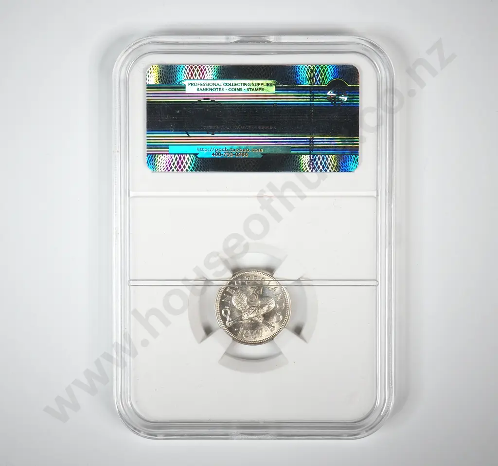 1937 New Zealand Threepence Coin - Better Grade Image 1++