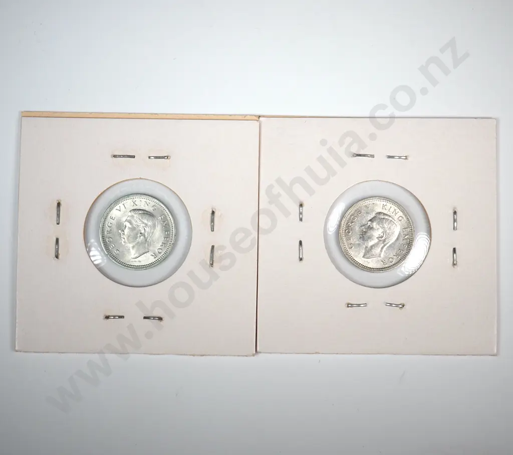 Two 1940 New Zealand Threepence's - Better Grades Image 1++