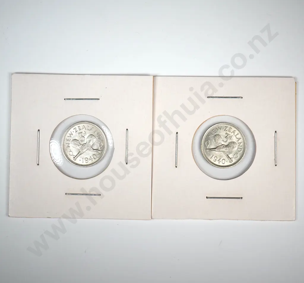 Two 1940 New Zealand Threepence's - Better Grades Image 1++