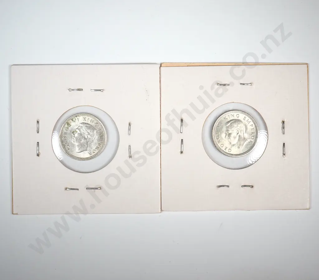Two 1940 New Zealand Threepence's - Better Grades Image 1++