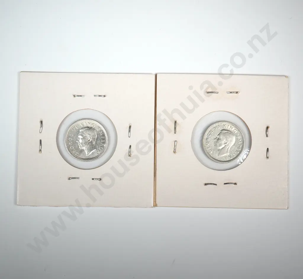 Two 1942 New Zealand Threepence's - Better Grades Image 1++