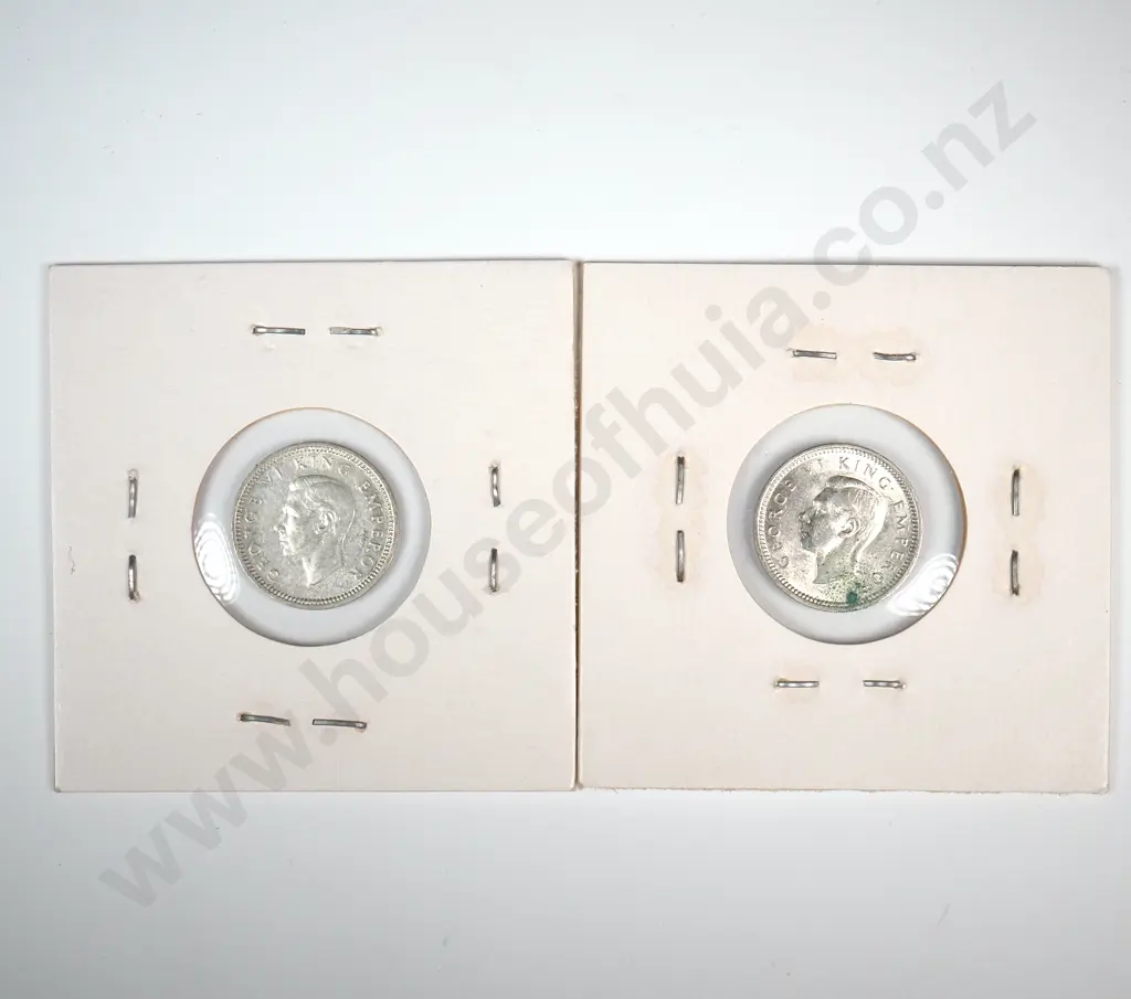 Two 1944 New Zealand Threepence's - Better Grades Image 1++