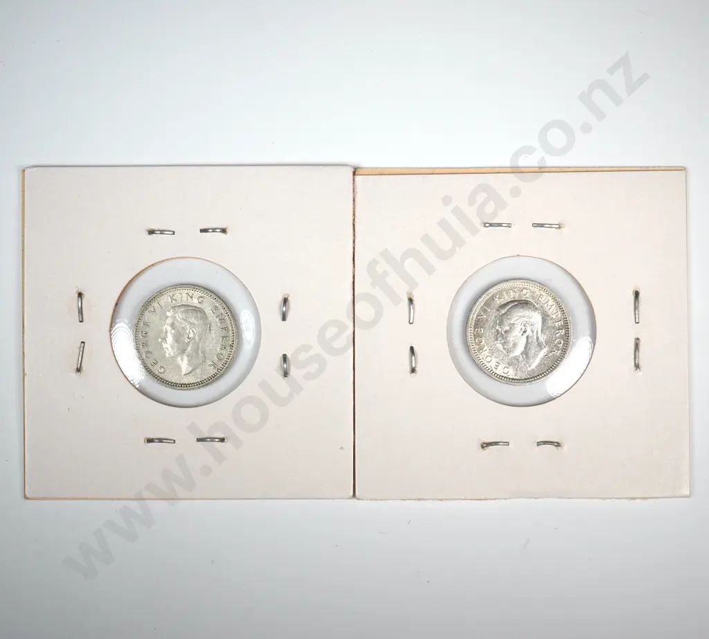 Two 1944 New Zealand Threepence's - Better Grades Image 1++