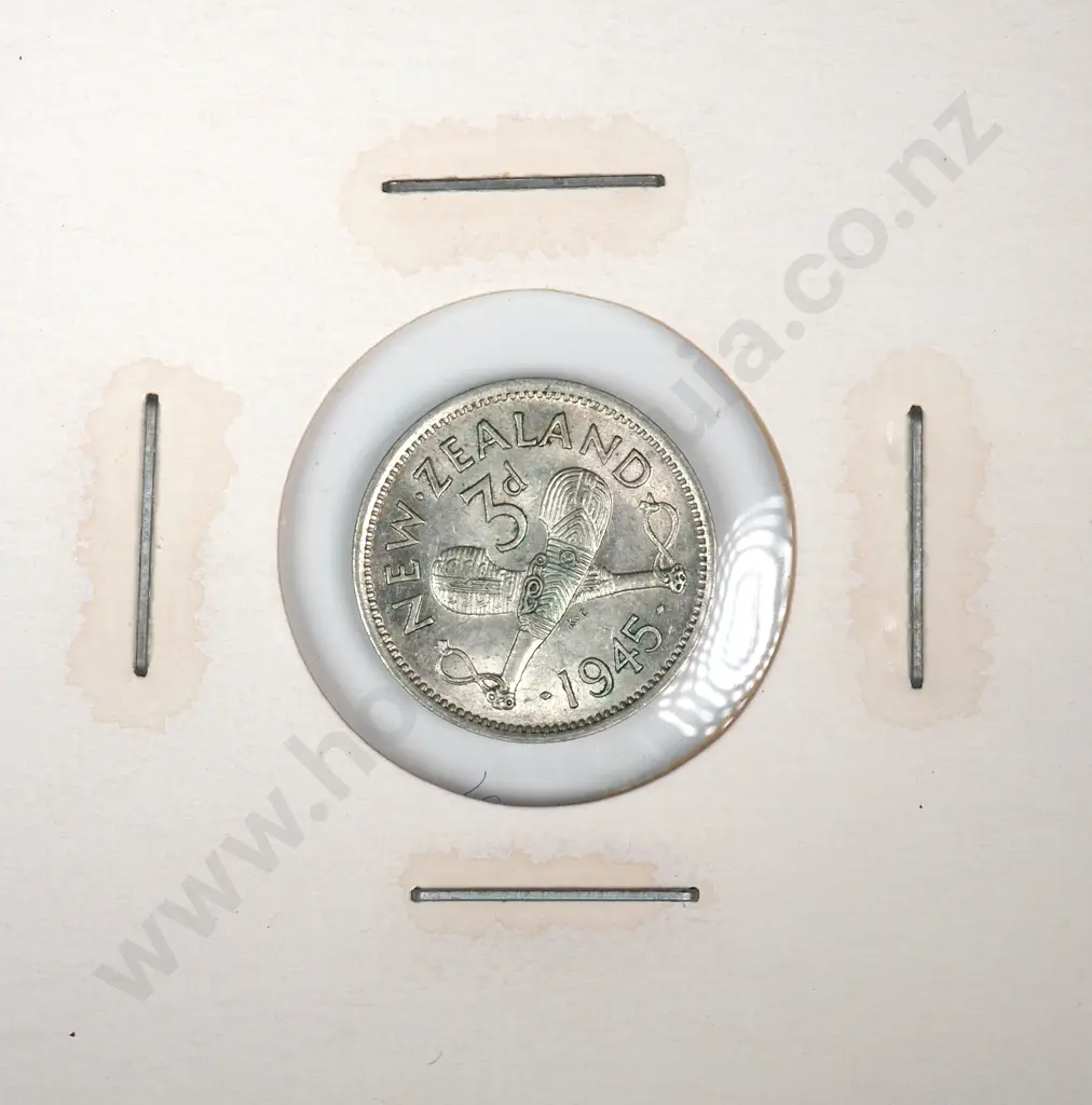 1945 New Zealand Threepence - Better Grade  Image 1++