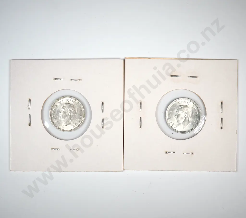 Two 1946 New Zealand Threepence's - Better Grades Image 1++