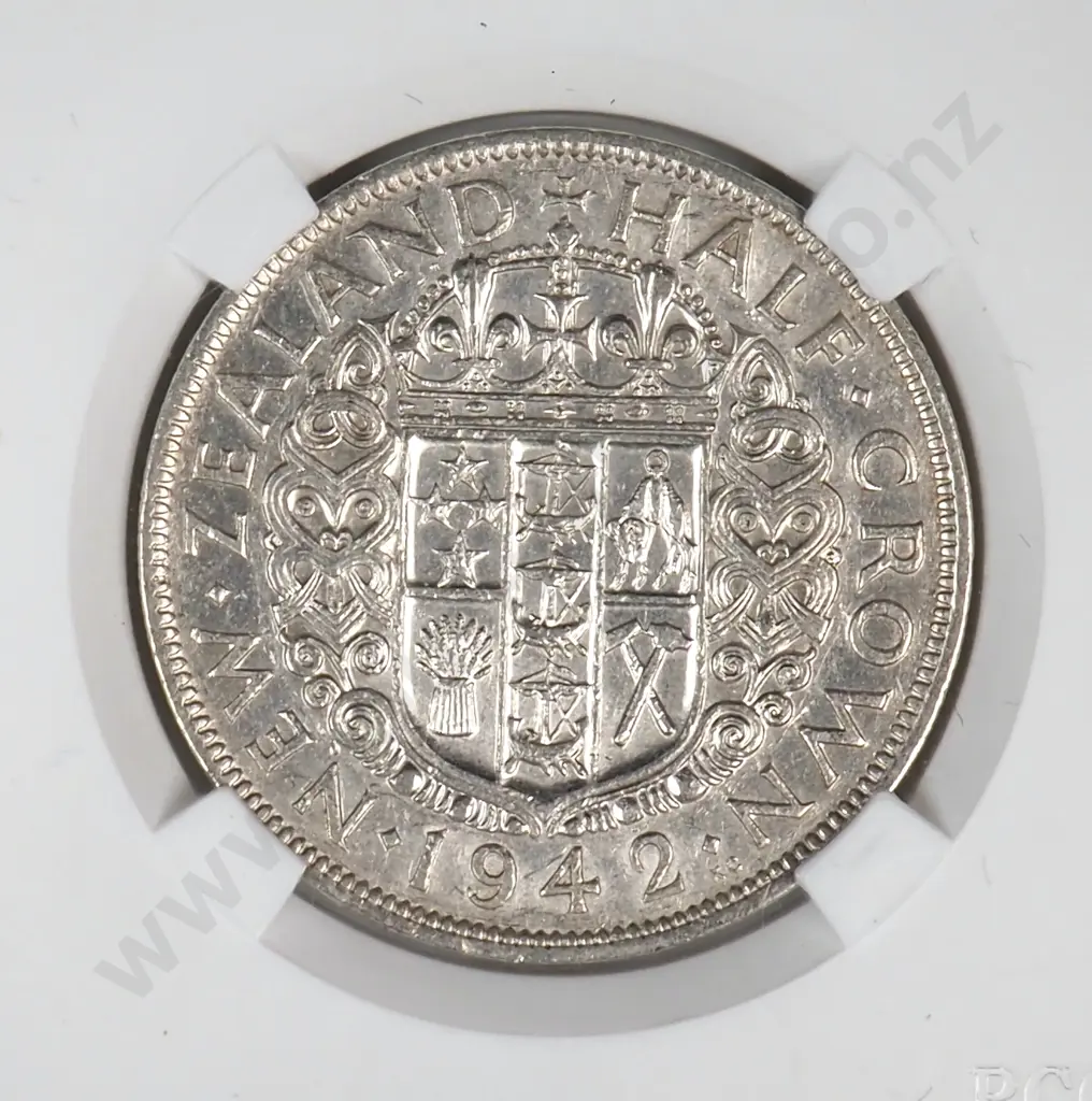 1942 New Zealand Half Crown - Better Grade  Image 1++
