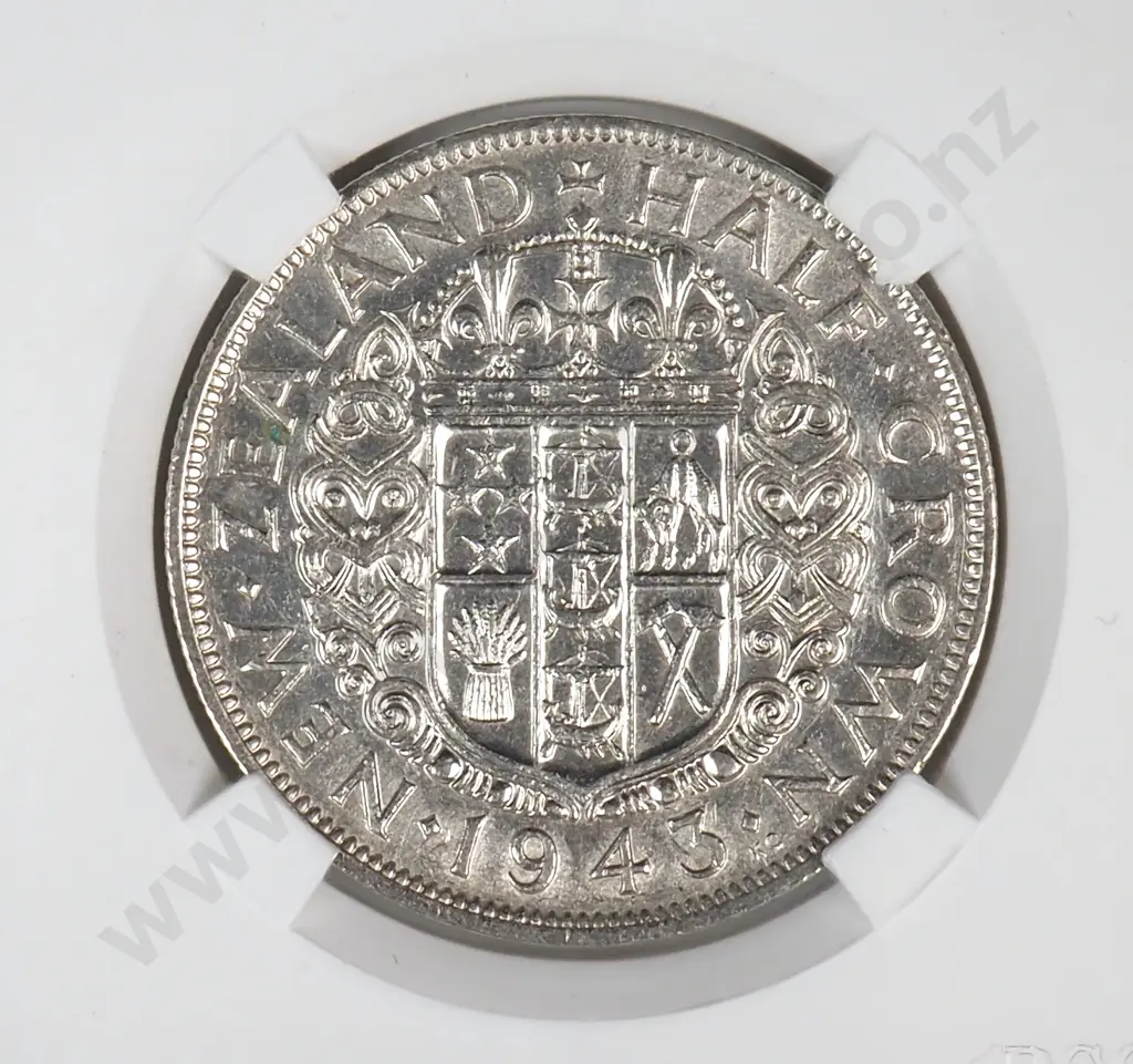 1943 New Zealand Half Crown - Better Grade  Image 1++