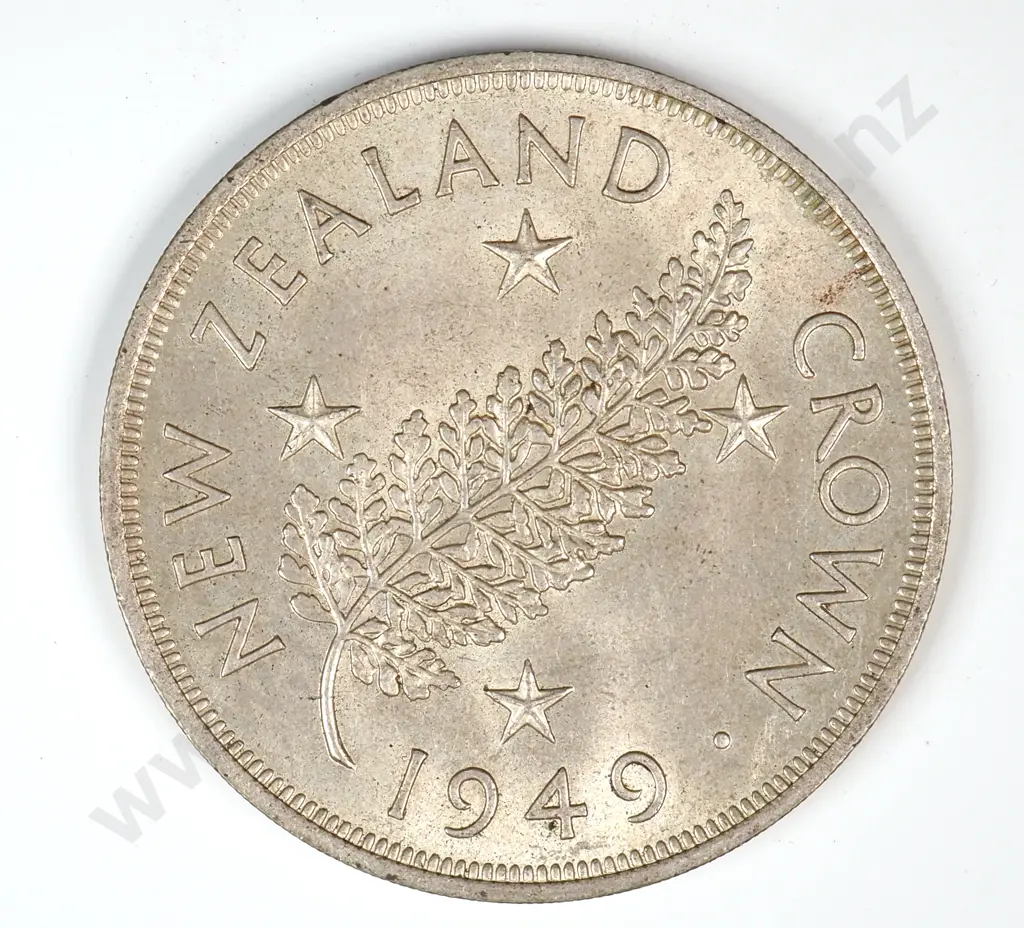 1949 New Zealand Crown 50% Silver  Image 1++