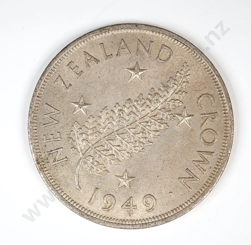 1949 New Zealand Crown 50% Silver  Image 1++