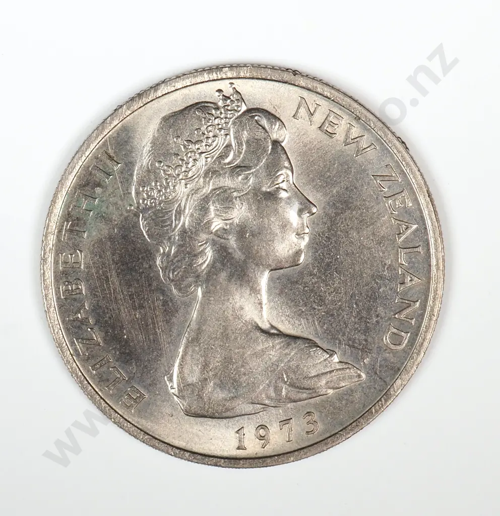 1973 New Zealand Ten Cent Error Coin - Split Planchet - Weight 2.9 Grams  Image 1++