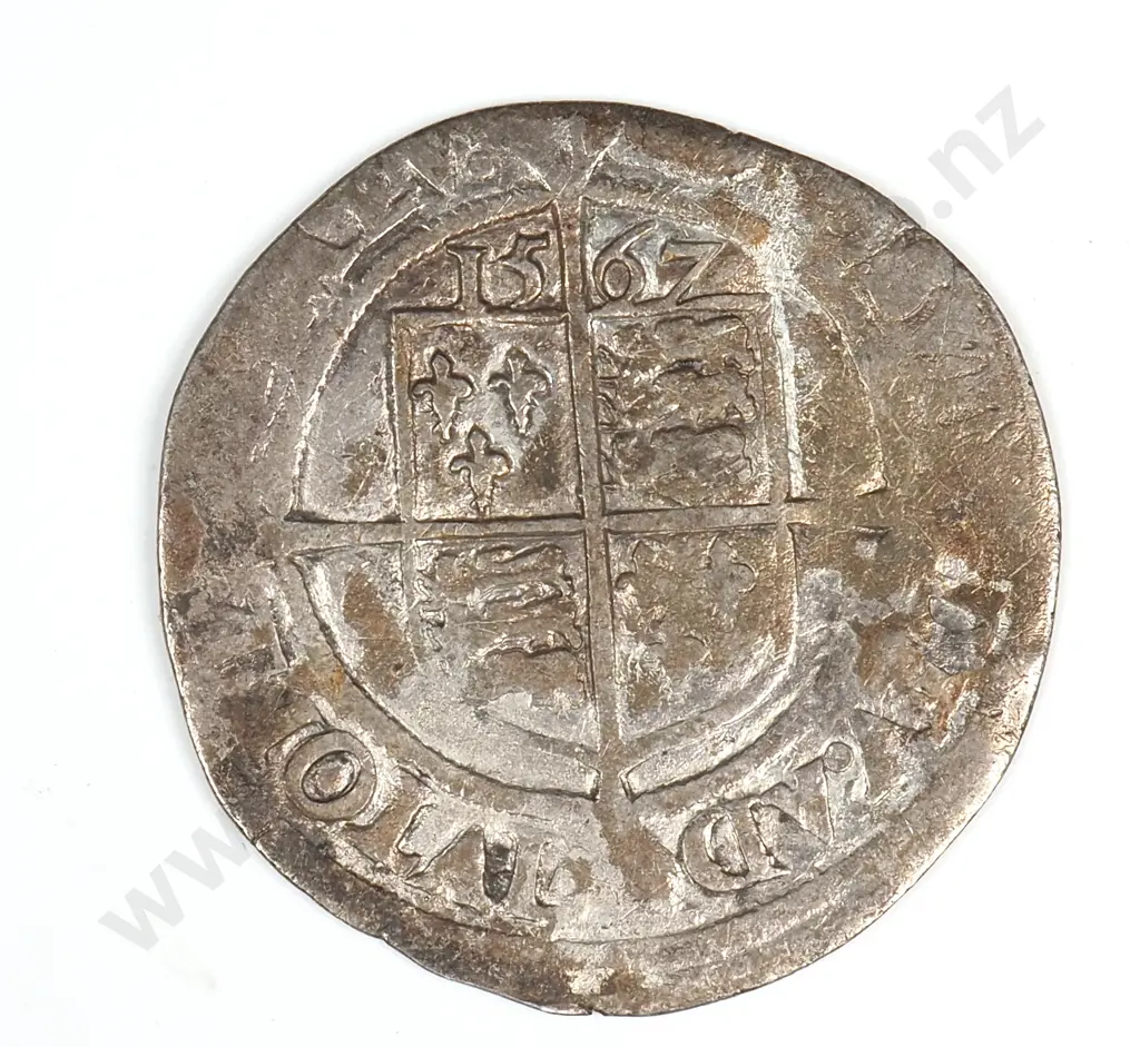 1567 United Kingdom Hammered Sixpence  Image 1++