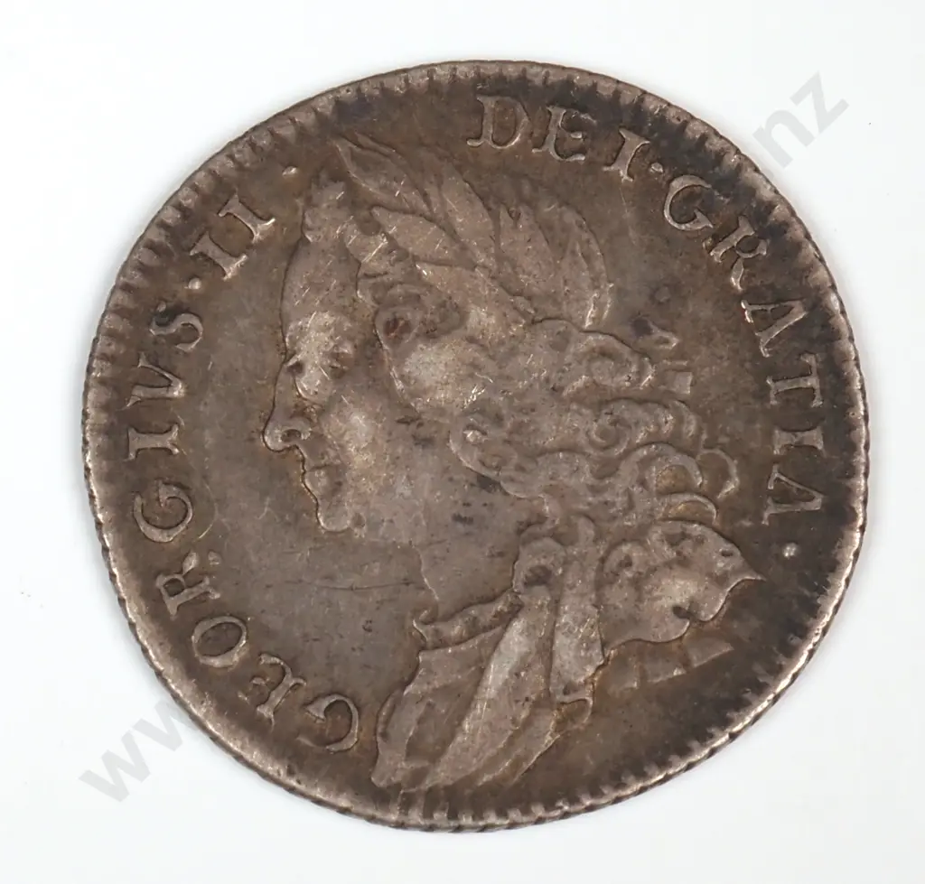 1758 United Kingdom Sixpence Image 1++