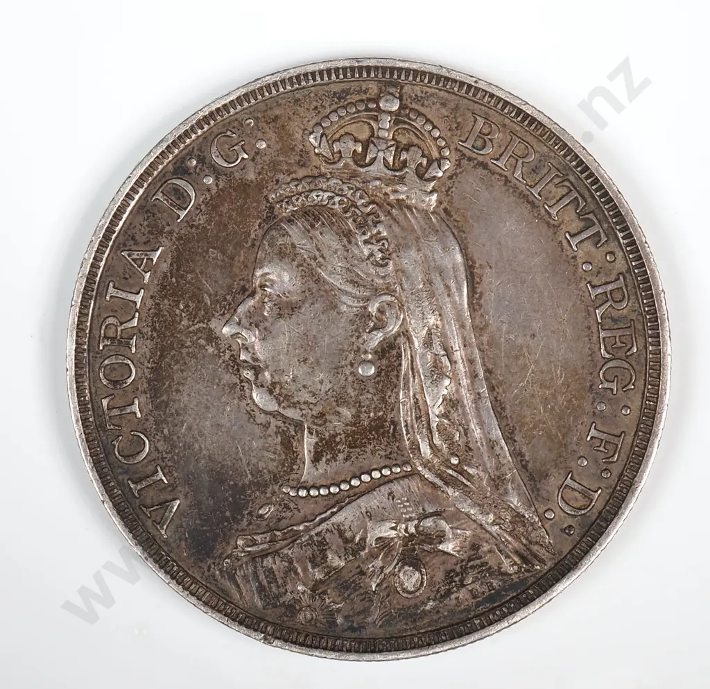 1887 United Kingdom Silver Crown - Nice Details Image 1++