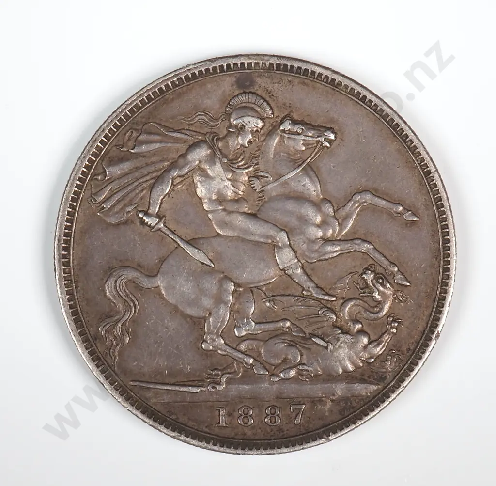 1887 United Kingdom Silver Crown - Nice Details Image 1++
