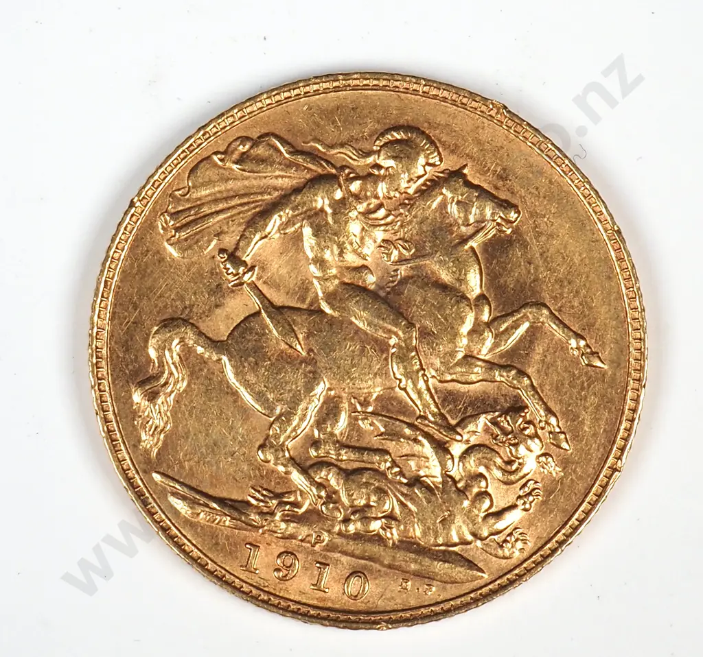 1910 Perth Full Sovereign Gold Coin  Image 1++