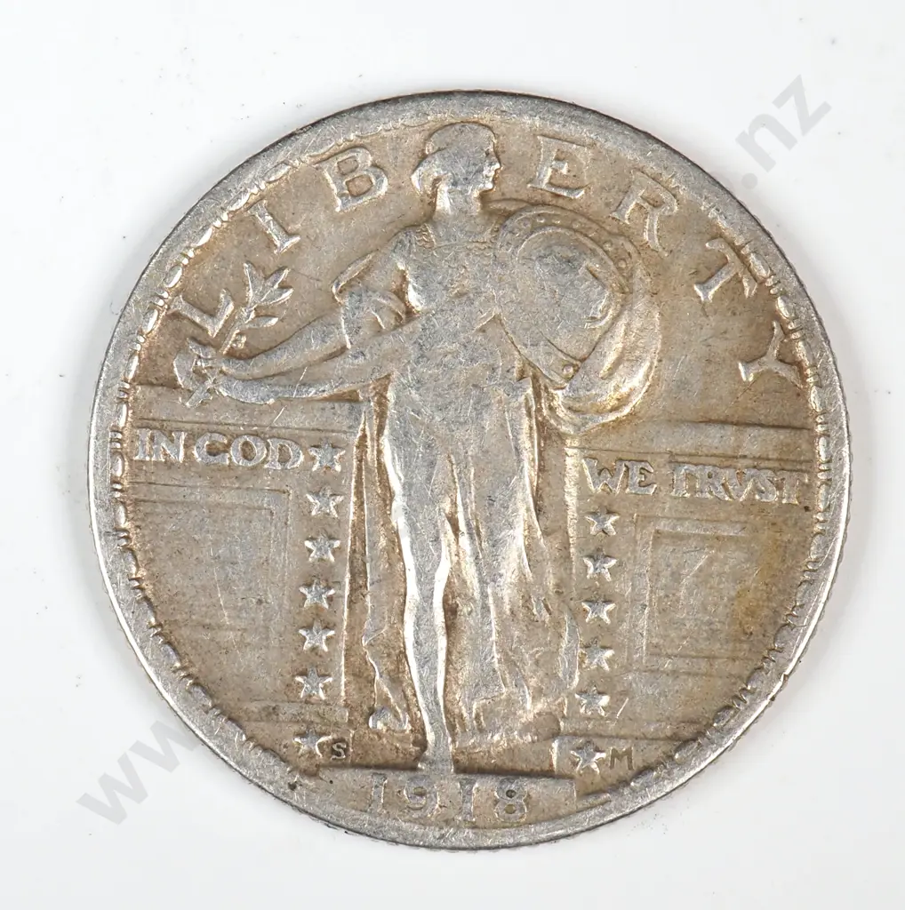 1918 S United States of America Liberty Quarter  Image 1++