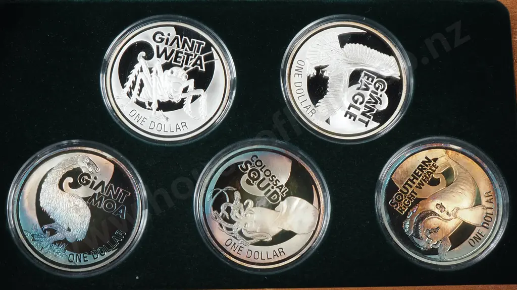 2009 Giants of New Zealand Five One Ounce Silver Proof Coin Set CV $425 Image 1++