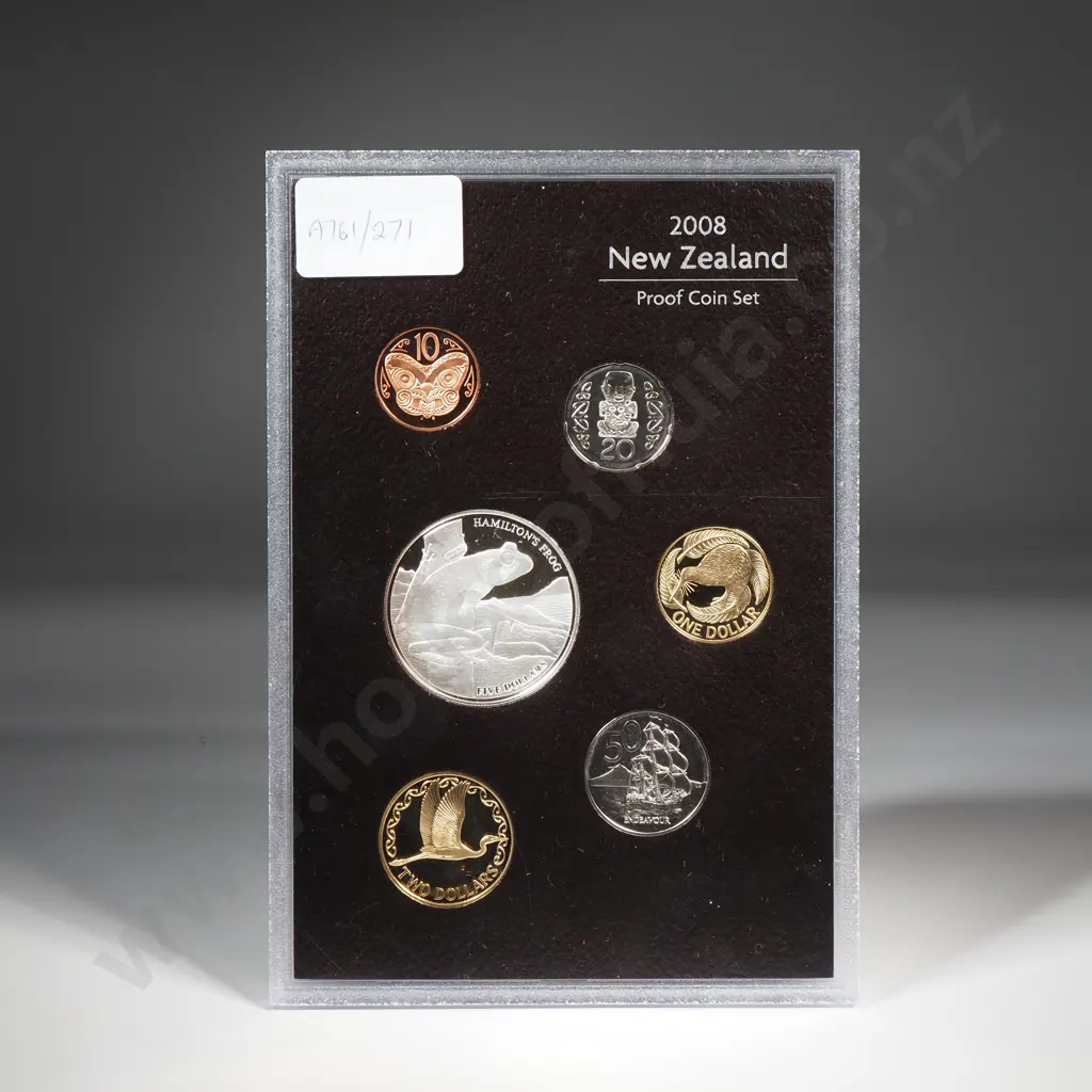 2008 New Zealand Proof Coin Set w Silver Five Dollar  Image 1++