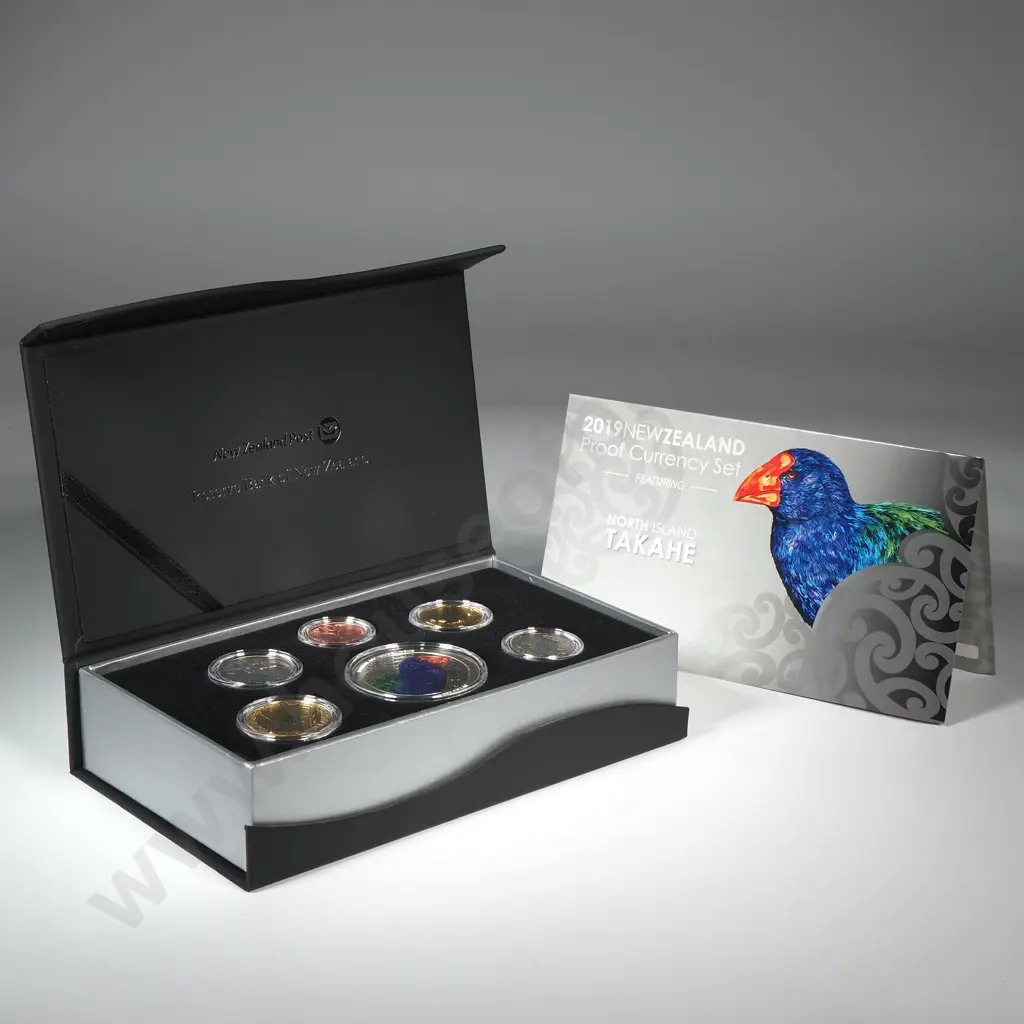 2019 New Zealand Proof Currency Set w One Ounce Silver Proof Coin CV $400 Image 1++