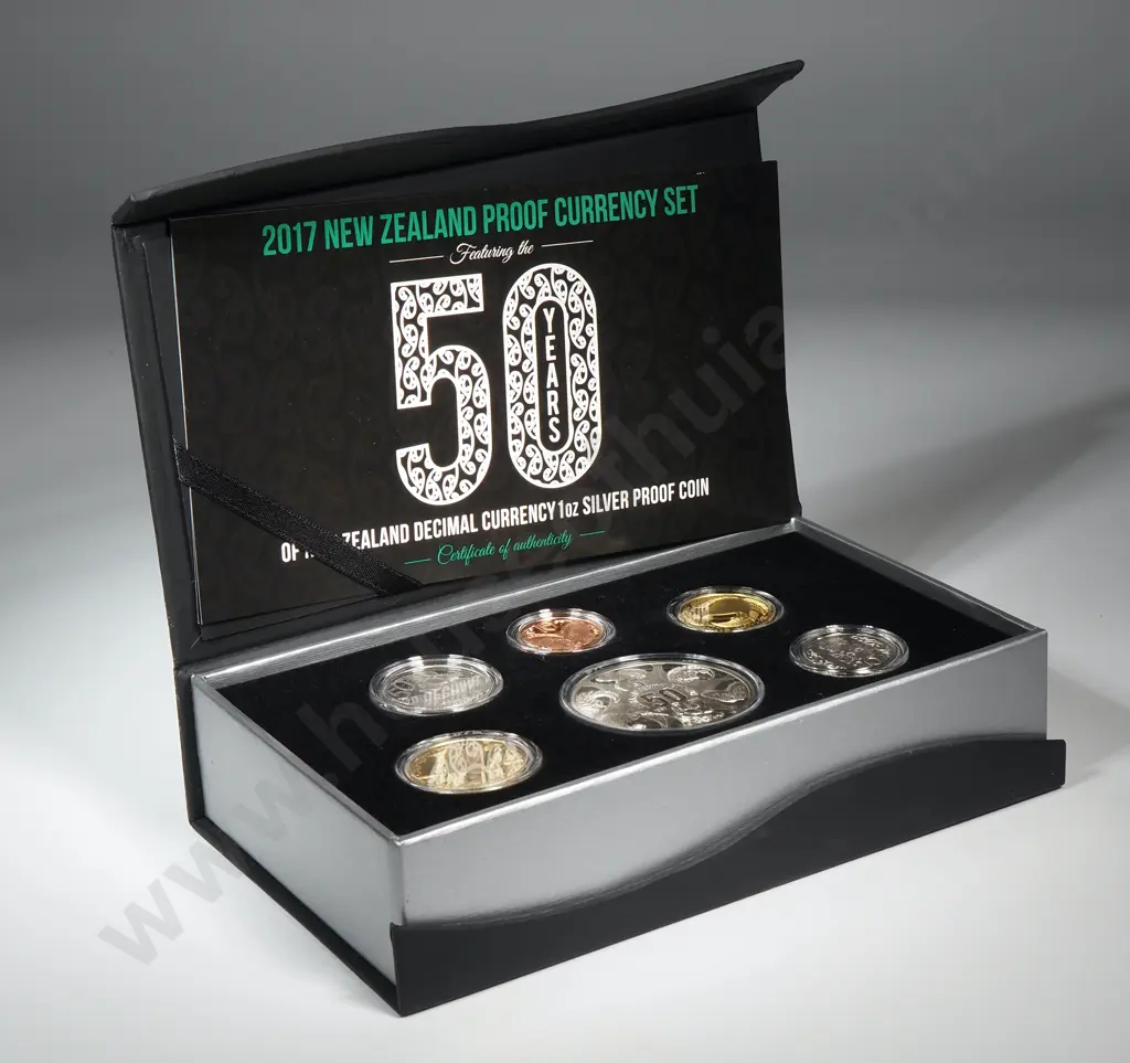 2017 New Zealand Currency Coin Set One Ounce Silver Proof CV $550 Image 1++