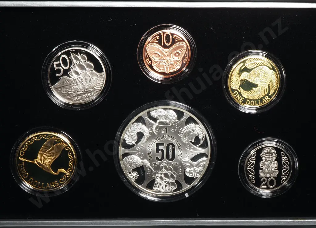 2017 New Zealand Currency Coin Set One Ounce Silver Proof CV $550 Image 1++