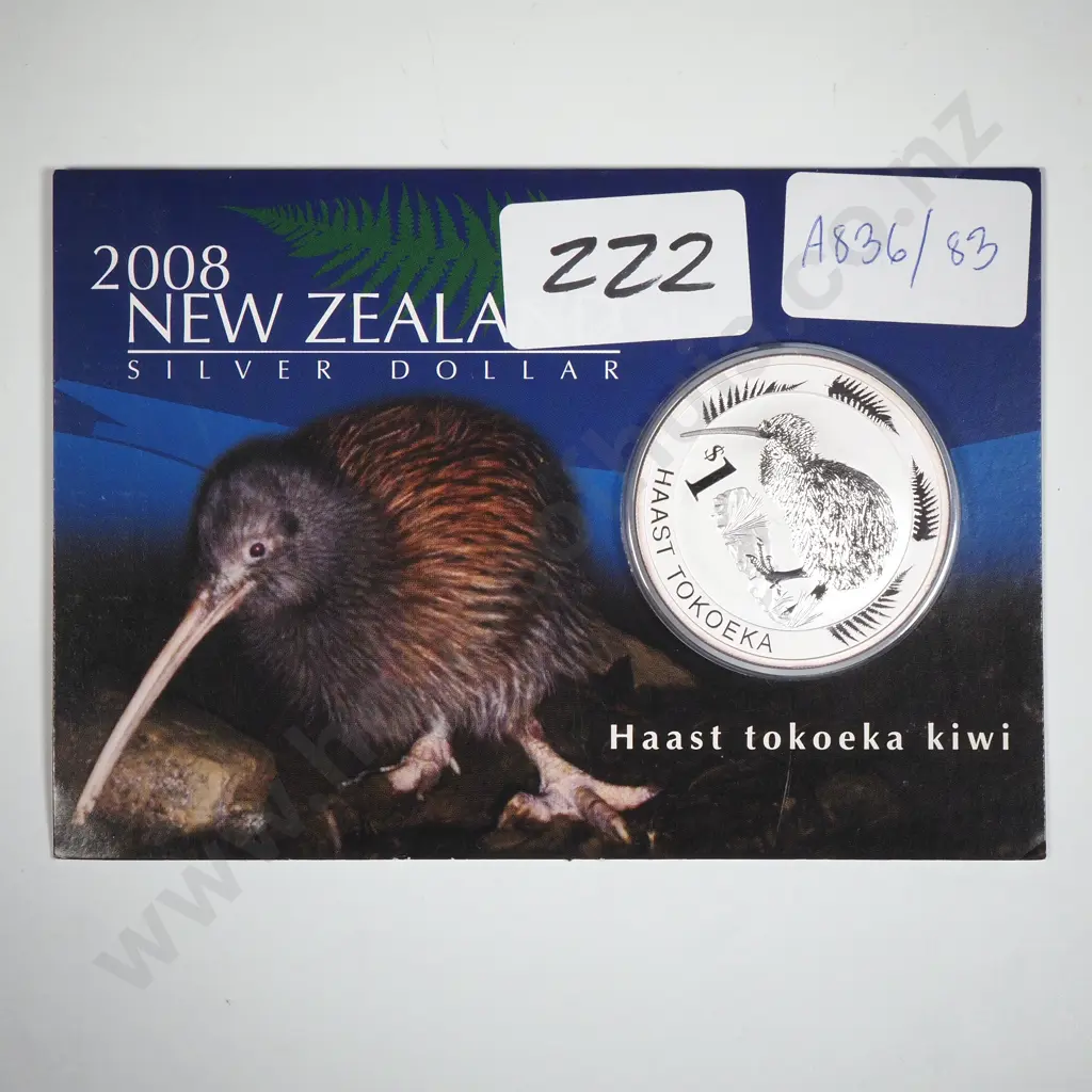 2008 New Zealand Kiwi One Ounce Silver Bullion Coin  Image 1++