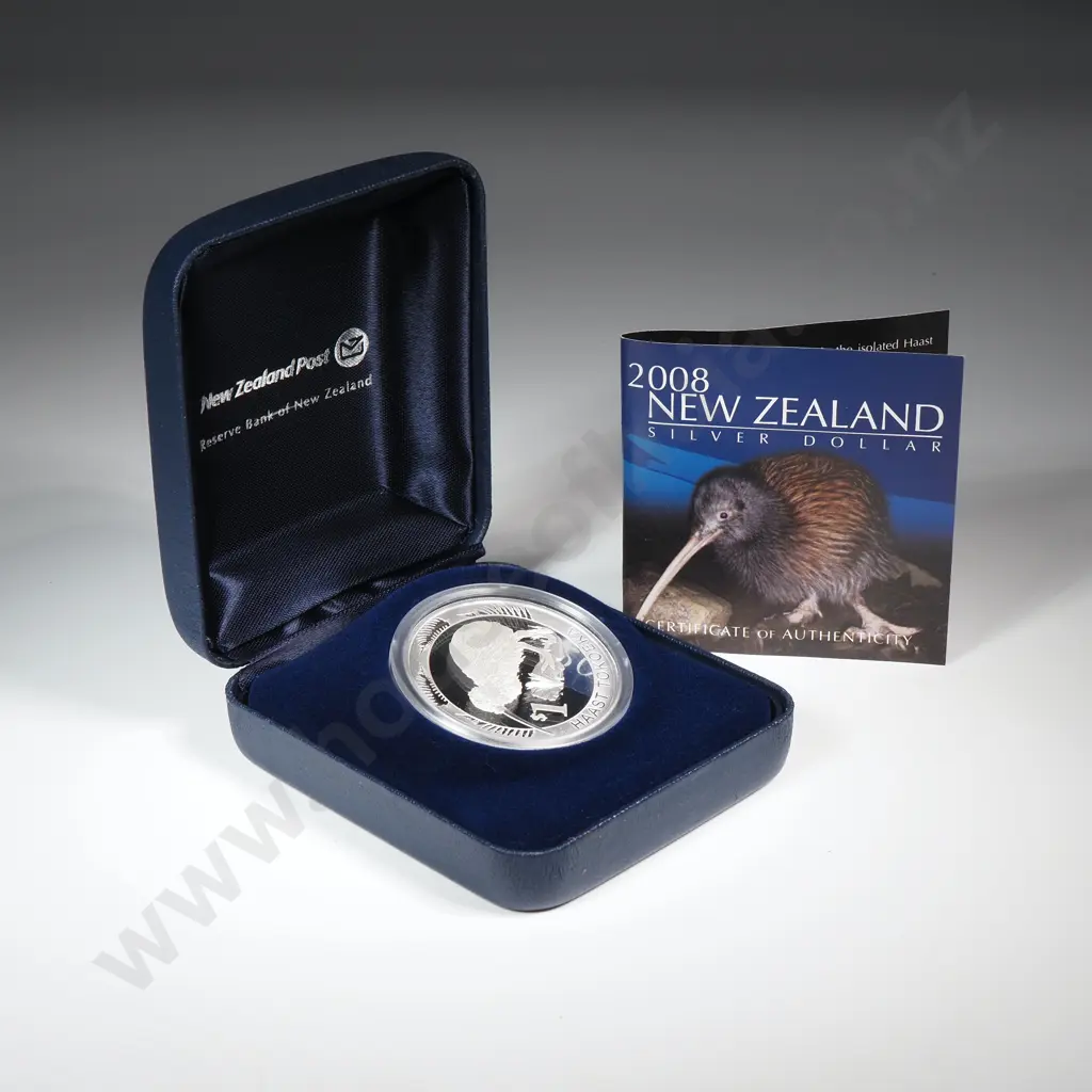 2008 New Zealand Proof One Ounce Silver Dollar  Image 1++
