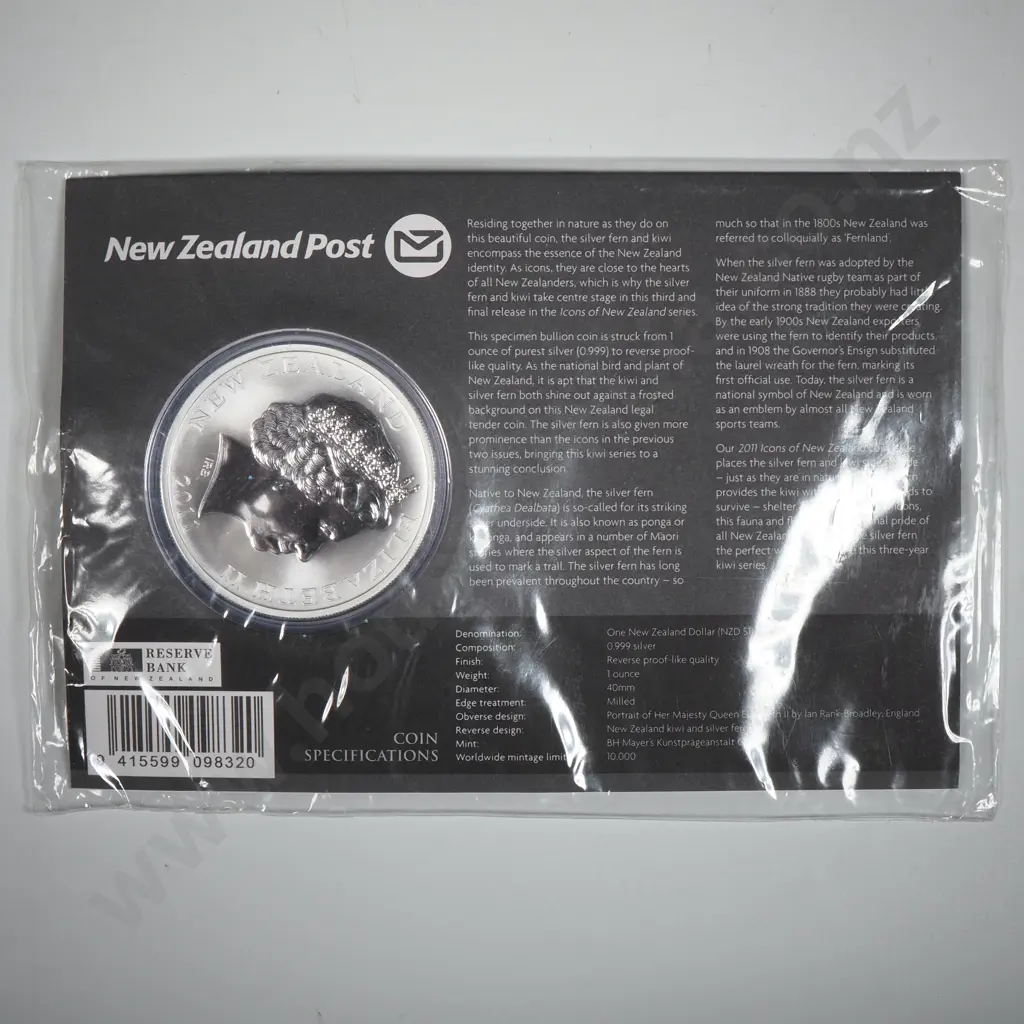 2011 Icons of New Zealand One Ounce Silver Coin  Image 1++