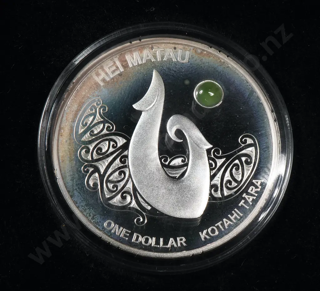 2012 New Zealand Hei Matau Coin One Ounce Silver Proof CV $225 Image 1++