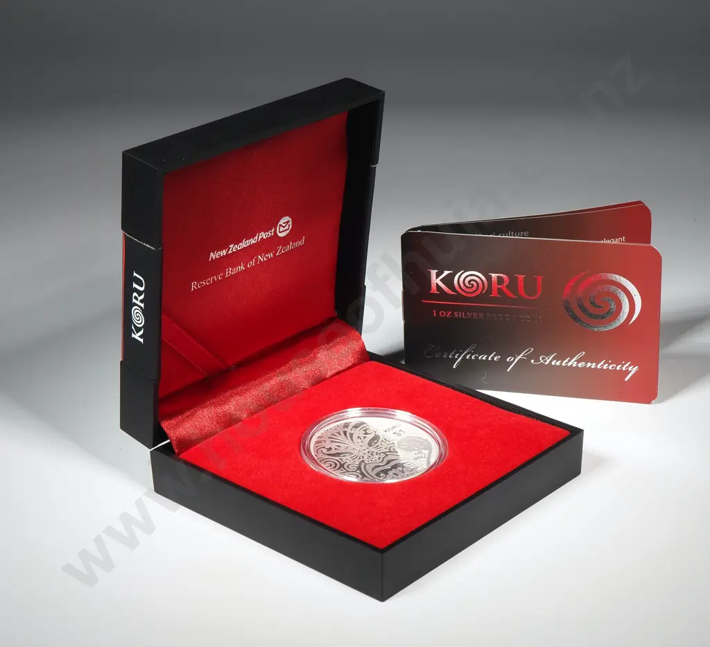 2013 New Zealand Koru Proof Coin- One Troy Ounce Silver CV $225 Image 1++