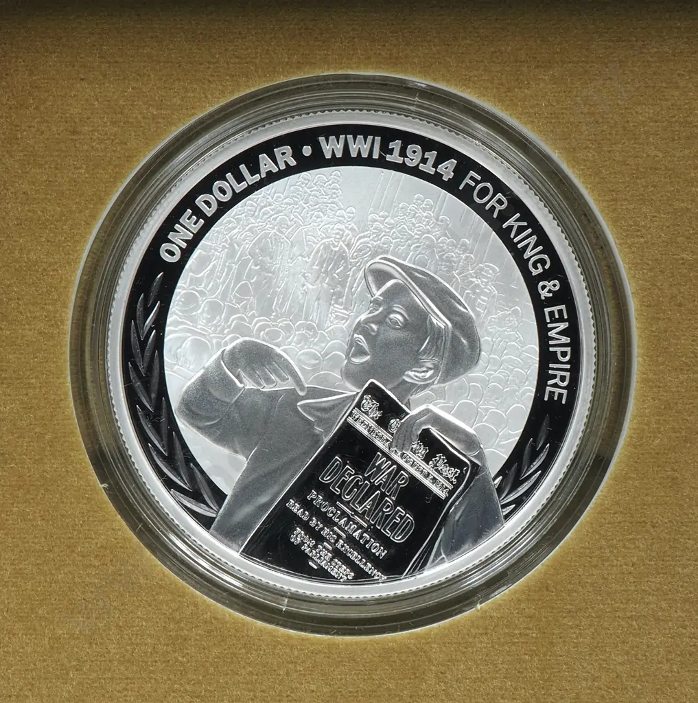 2014 New Zealand 100 Year First World War Commemerative Coin 1oz Silver  Image 1++
