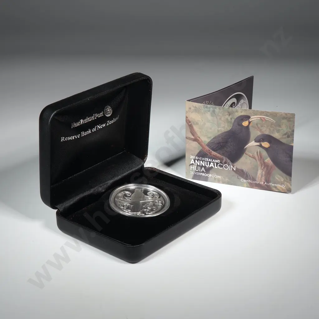 2015 Huia Silver One Ounce Proof Coin CV $175 Image 1++