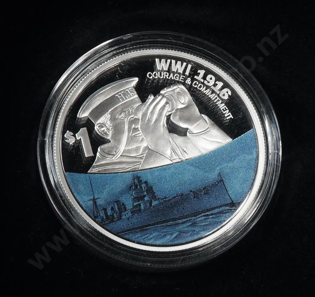 2016 New Zealand WWI Courage & Commitment Coin One Ounce Silver Proof Image 1++