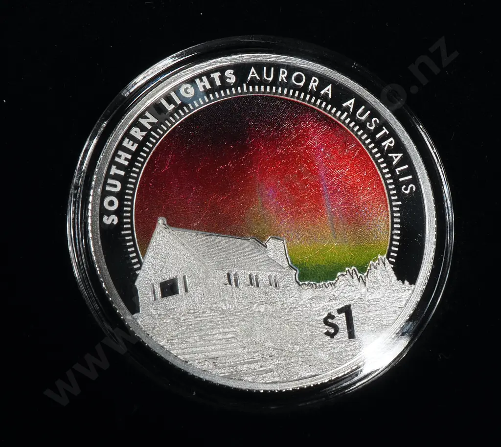2017 New Zealand Southern Lights Aurora One Ounce Silver Proof Coin CV $350 Image 1++