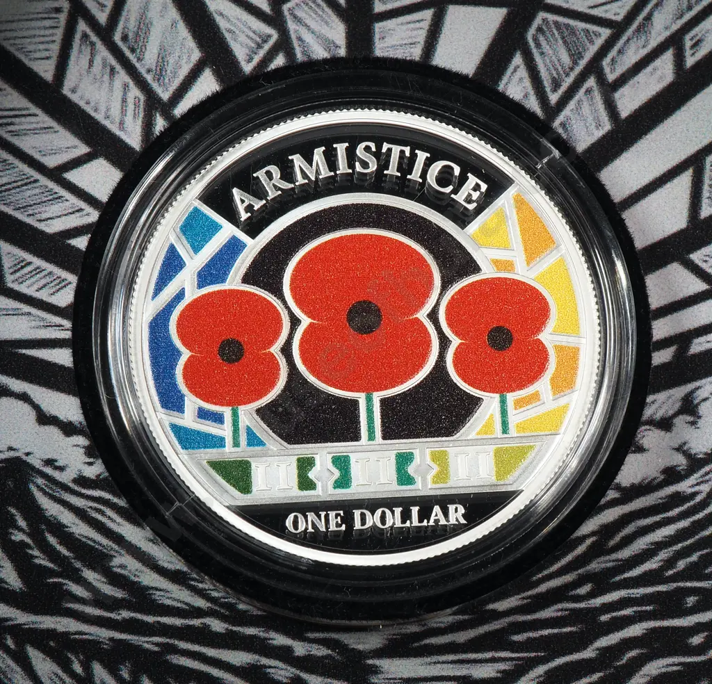 2018 New Zealand ANZAC Armistice Coin One Ounce Silver Proof CV $225 Image 1++