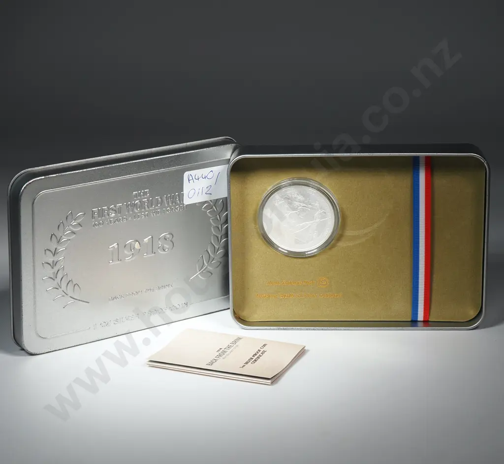 2018 New Zealand WWI Back From The Brink Coin One Ounce Silver Proof Image 1++