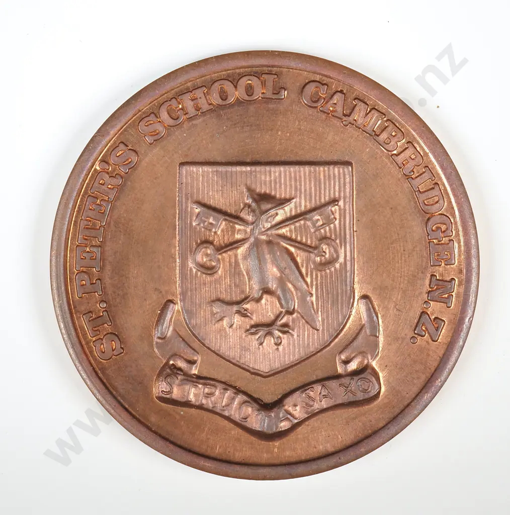 Copper medal “ST. PETER’S SCHOOL CAMBRIDGE N.Z.”, 49mm Image 1++