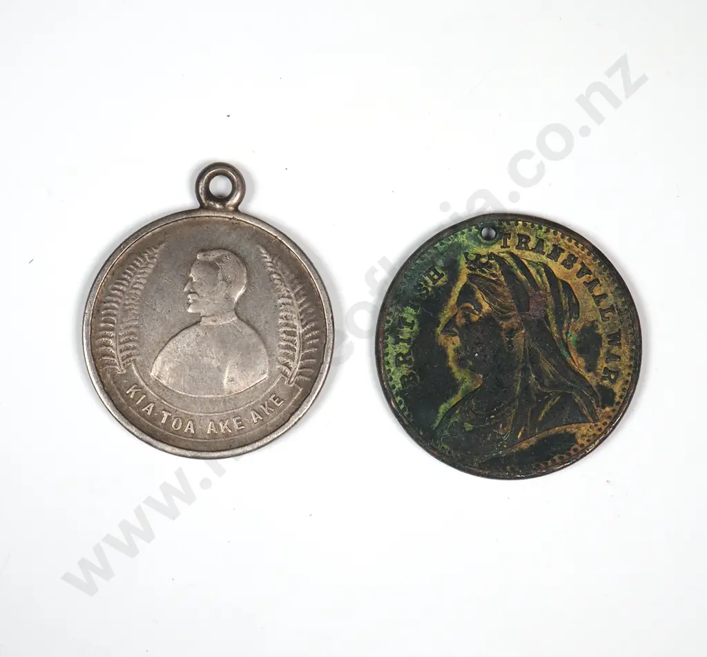 Two New Zealand Boer War Tokens - One Silver Image 1++