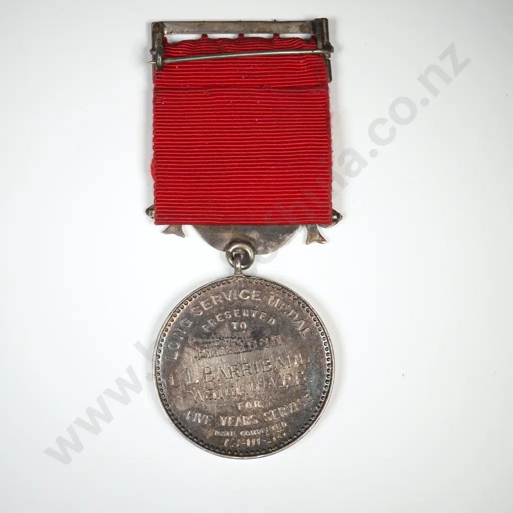 1953 UFBA Sterling Silver Medal to C L Barriball Waiuku VRB - 45.35 Grams Image 1++