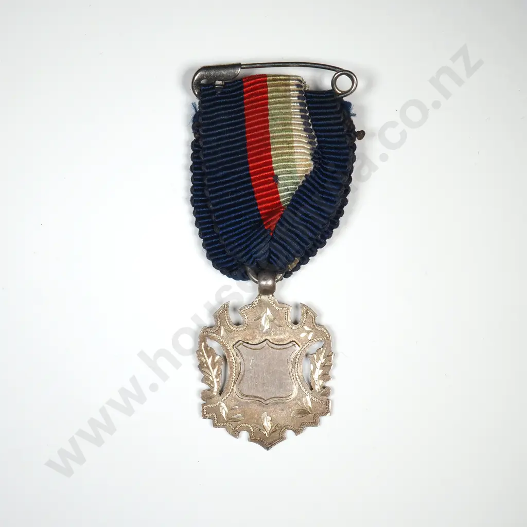 Sterling Silver 1900 Patriotic Carnival Fire Brigade Medal Image 1++