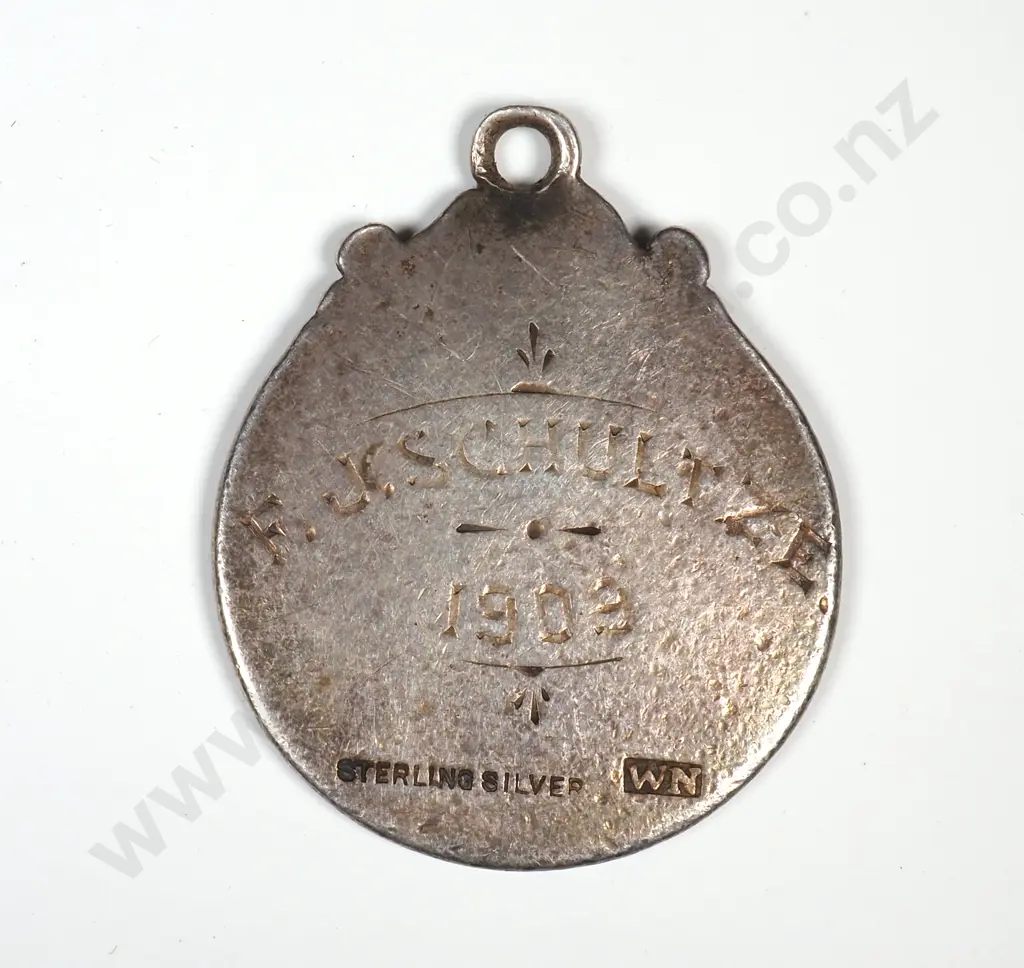 1909 Sterling Silver Cosmopolitan Life Member Token to F J Schultze Image 1++