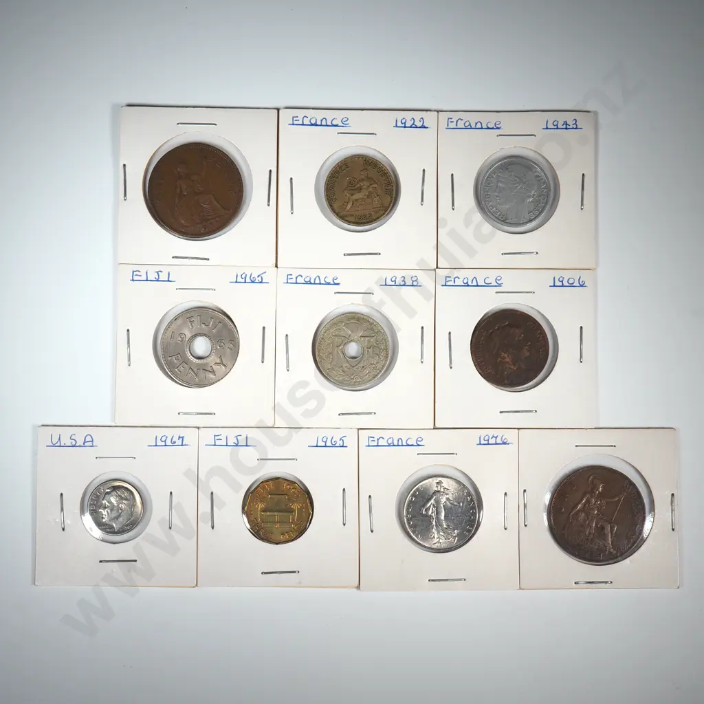 Assorted Lot of Ten Carded World Coins  Image 1++