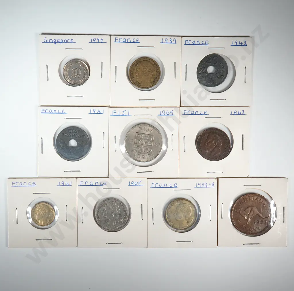 Assorted Lot of Ten Carded World Coins  Image 1++