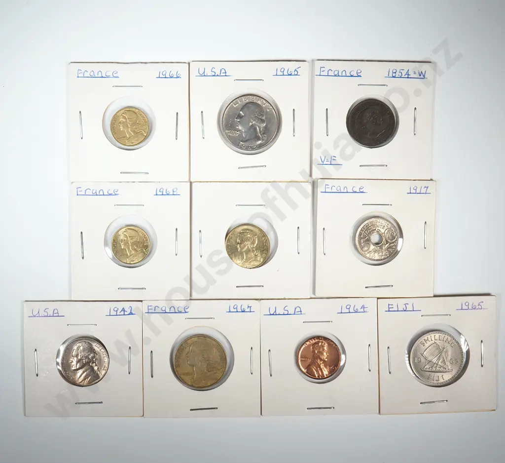 Assorted Lot of Ten Carded World Coins  Image 1++