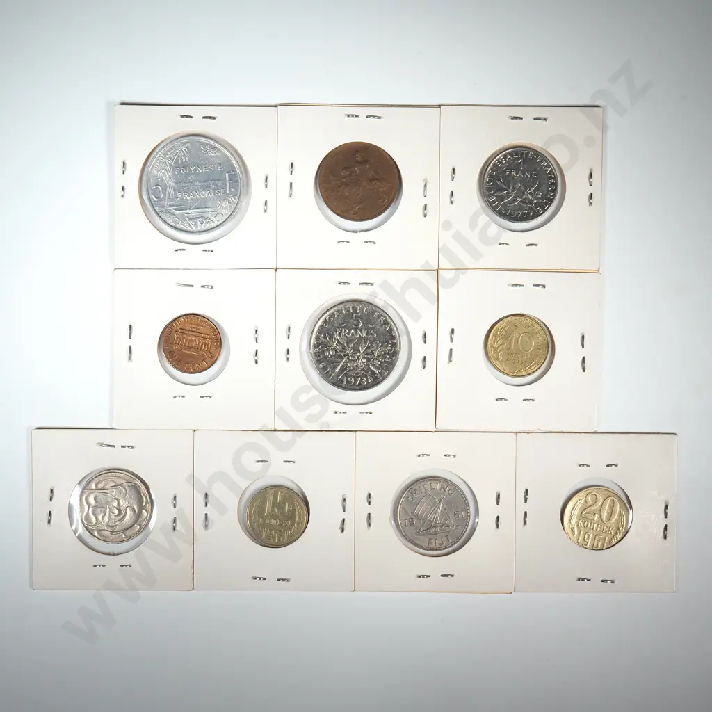 Assorted Lot of Ten Carded World Coins  Image 1++