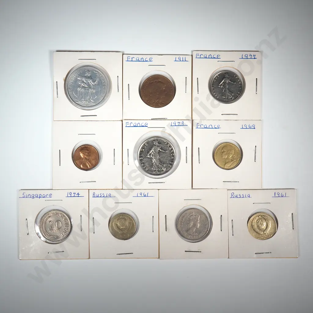 Assorted Lot of Ten Carded World Coins  Image 1++