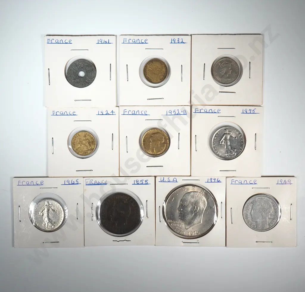 Assorted Lot of Ten Carded World Coins  Image 1++