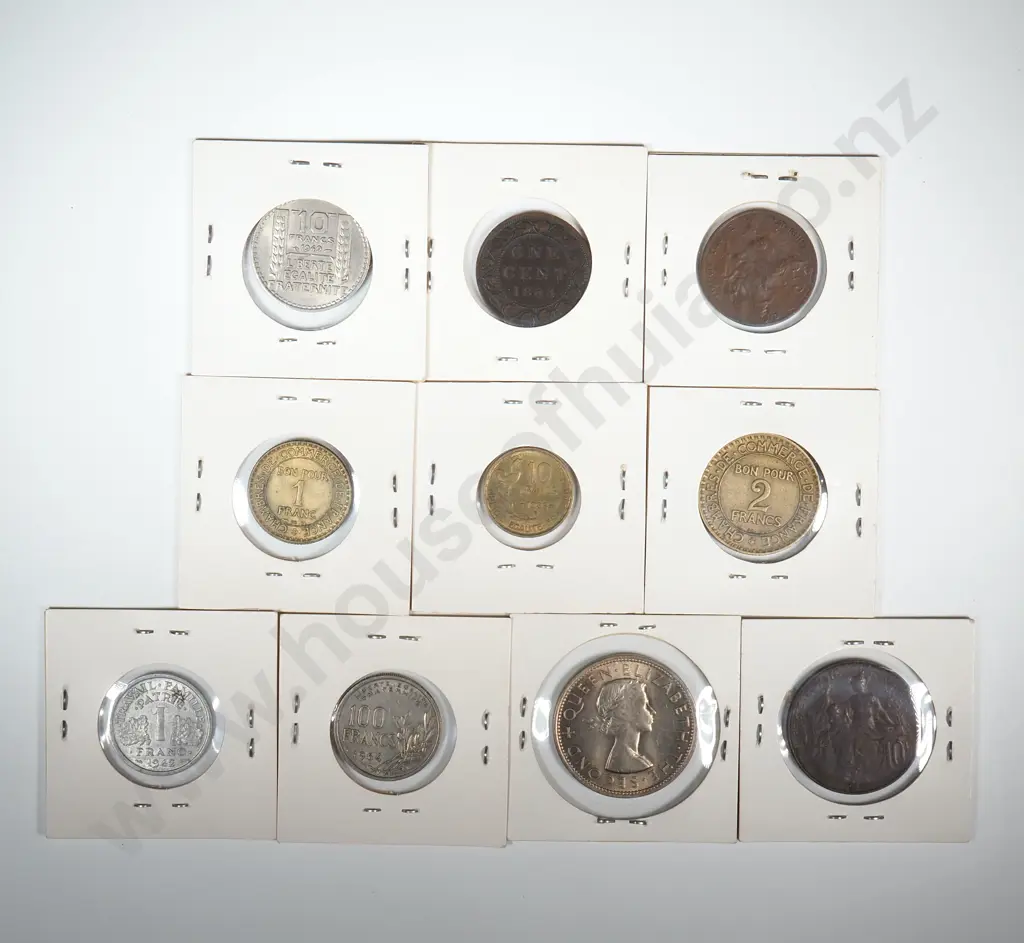 Assorted Lot of Ten Carded World Coins  Image 1++