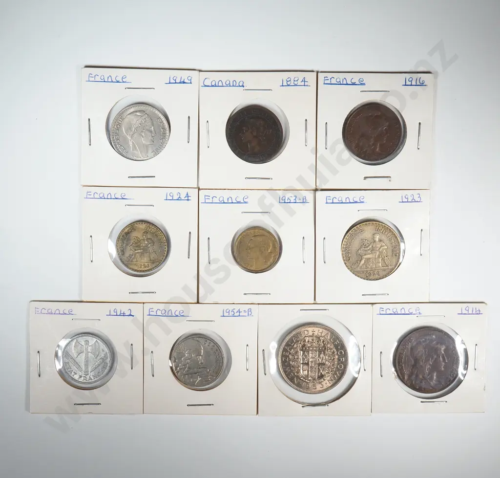 Assorted Lot of Ten Carded World Coins  Image 1++