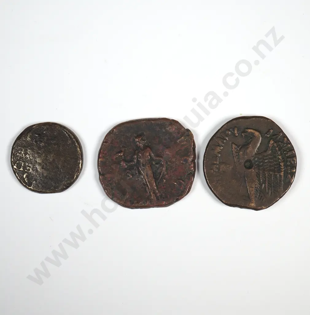 Three Interesting Antique Bronze Coins  Image 1++